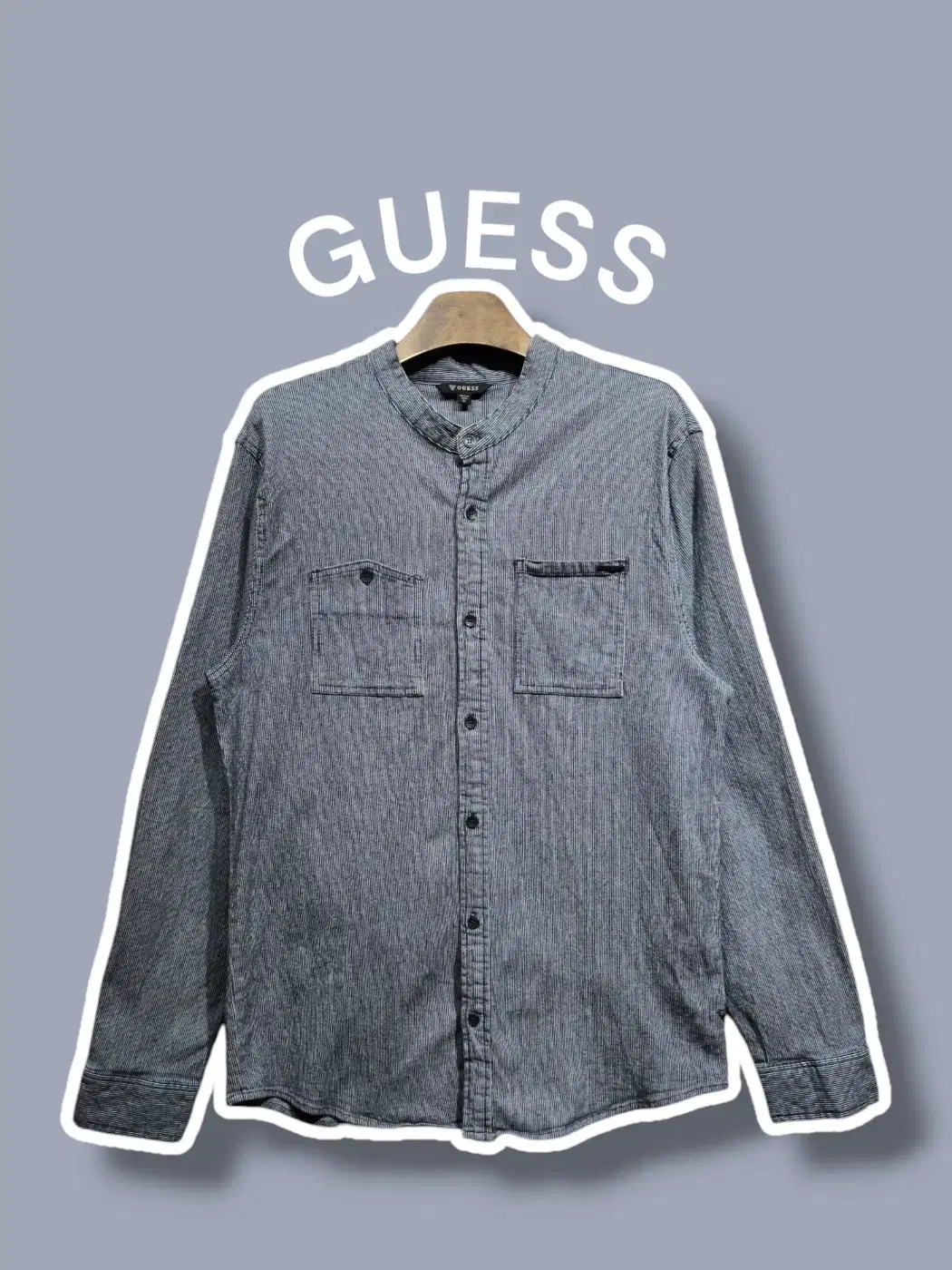 XL/ GUESS 게스 노카라 스트라이프셔츠 /1031